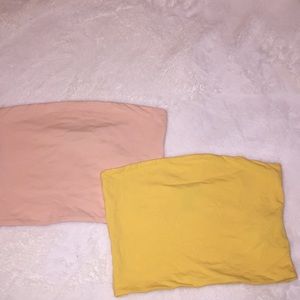 SOLD 2 NWOT pale pink and yellow tube tops